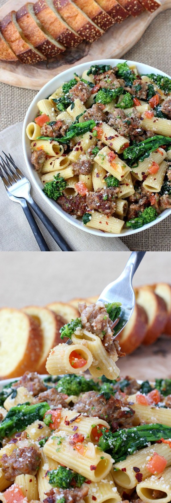 Rigatoni with Sausage and Broccoli Rabe