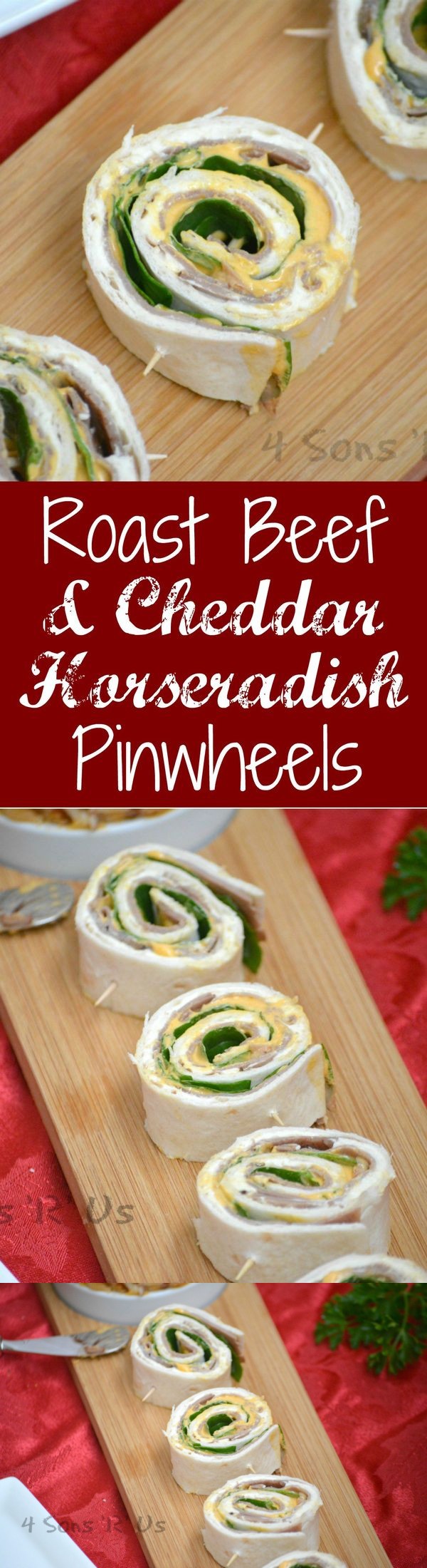 Roast Beef & Cheddar Horseradish Pinwheels