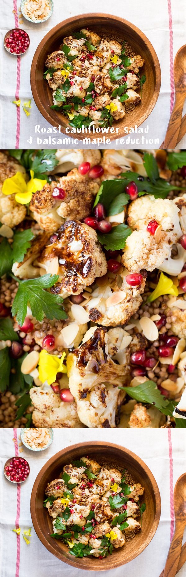 Roast cauliflower salad with balsamic-maple reduction