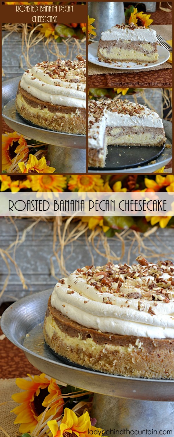 Roasted Banana Pecan Cheesecake