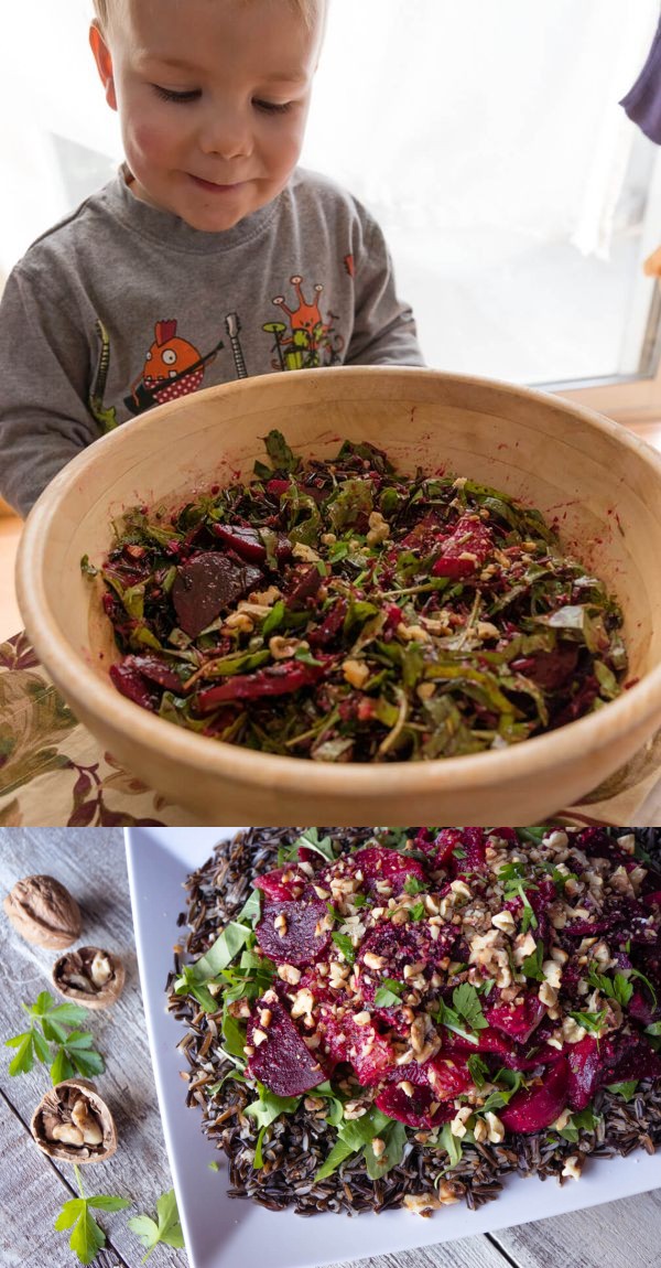 Roasted Beet Salad with Oranges and Wild Rice