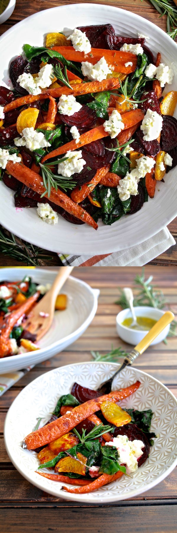 Roasted Beets and Carrots Salad with Burrata