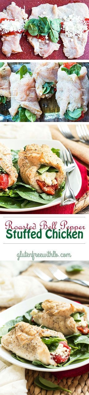 Roasted Bell Pepper Stuffed Chicken