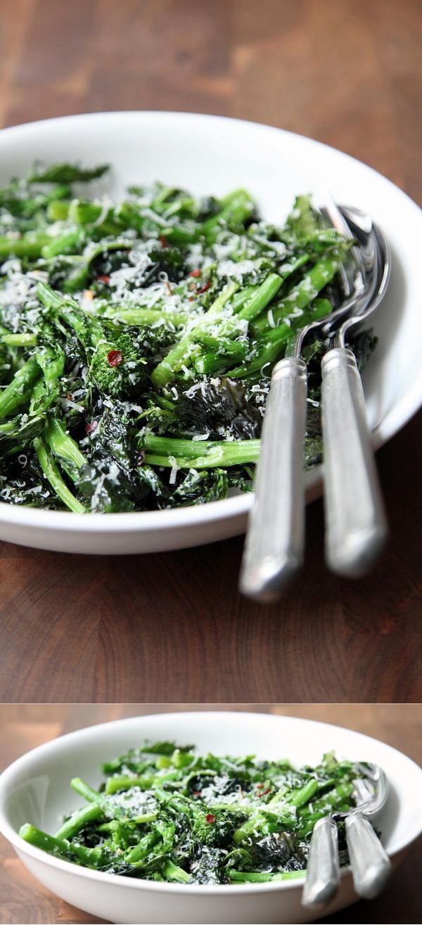 Roasted Broccoli Rabe With Lemon, Chili Flakes, and Parmesan