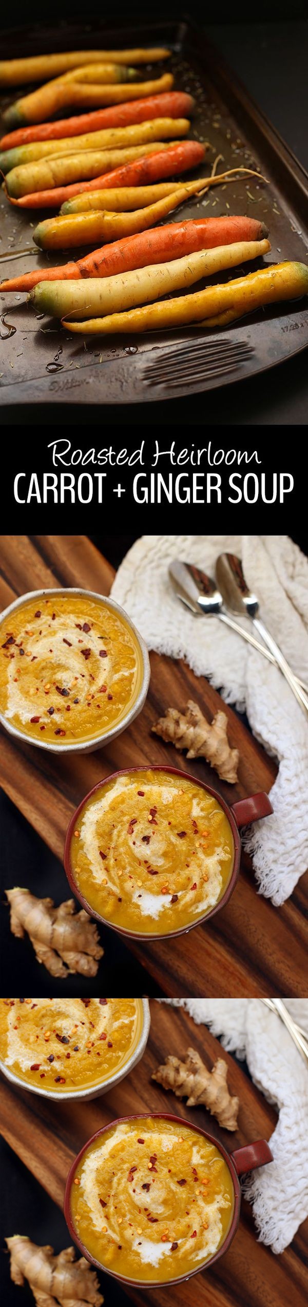 Roasted Heirloom Carrot Ginger Soup