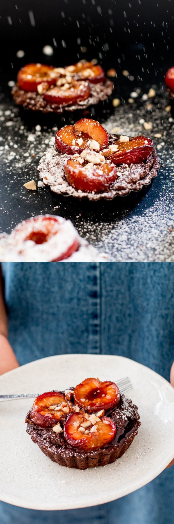 Roasted Plum & Chocolate Frangipane Tart