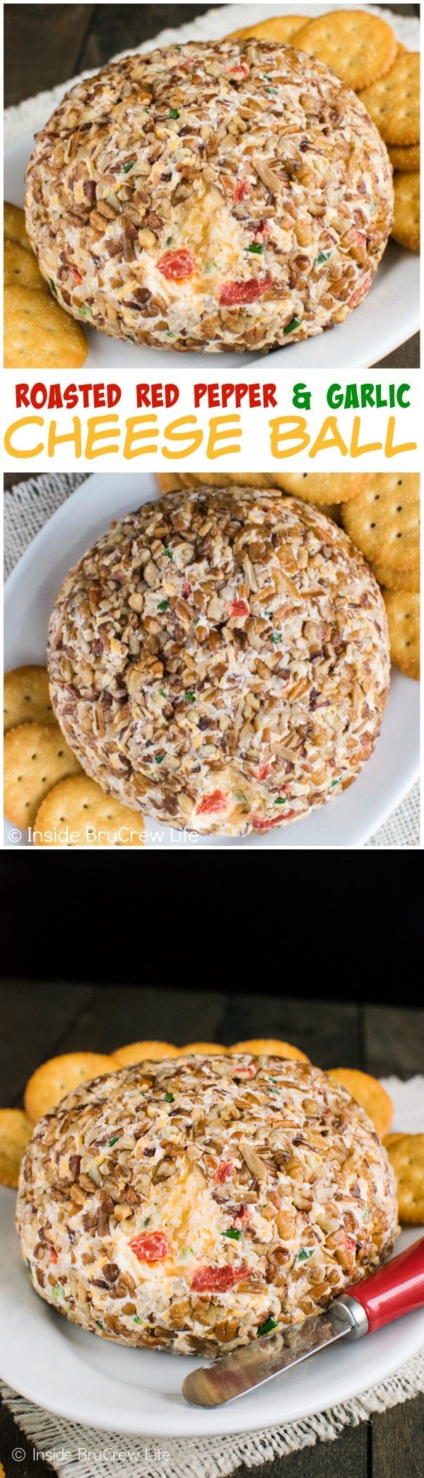 Roasted Red Pepper and Garlic Cheese Ball