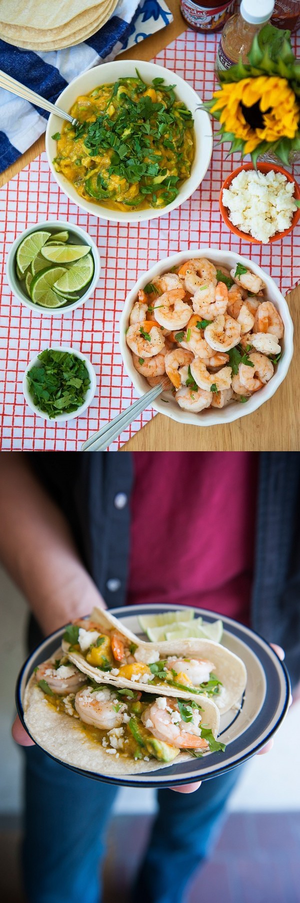 Roasted Shrimp Tacos with Mango-Avocado Salsa