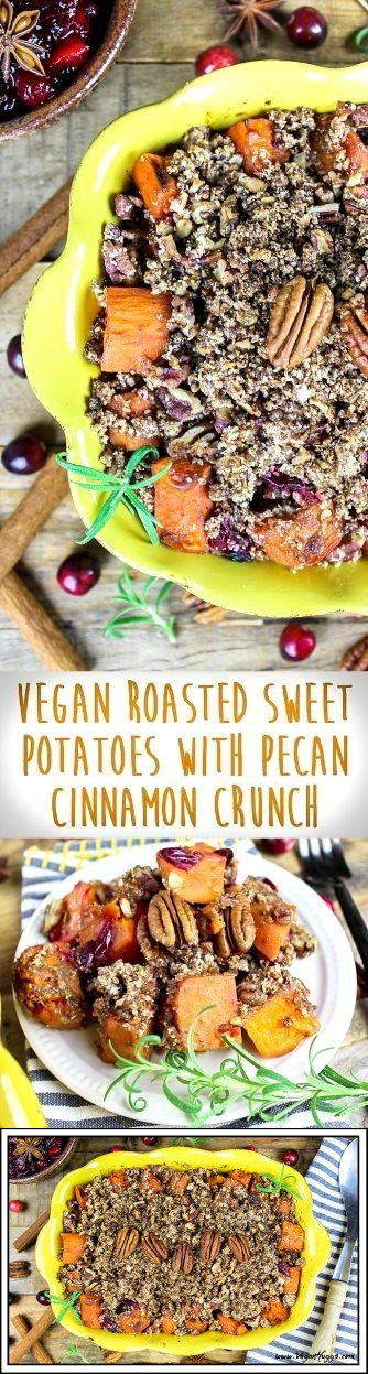 Roasted Sweet Potatoes W/ Cinnamon Pecan Crumble