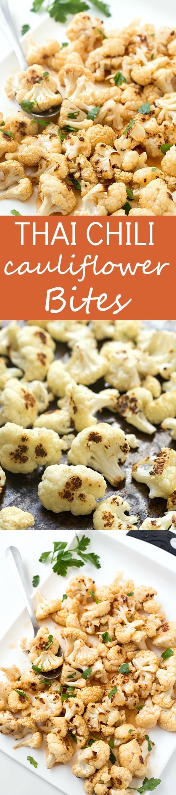 Roasted Thai Chili Cauliflower Bites (Only 2-Ingredients!