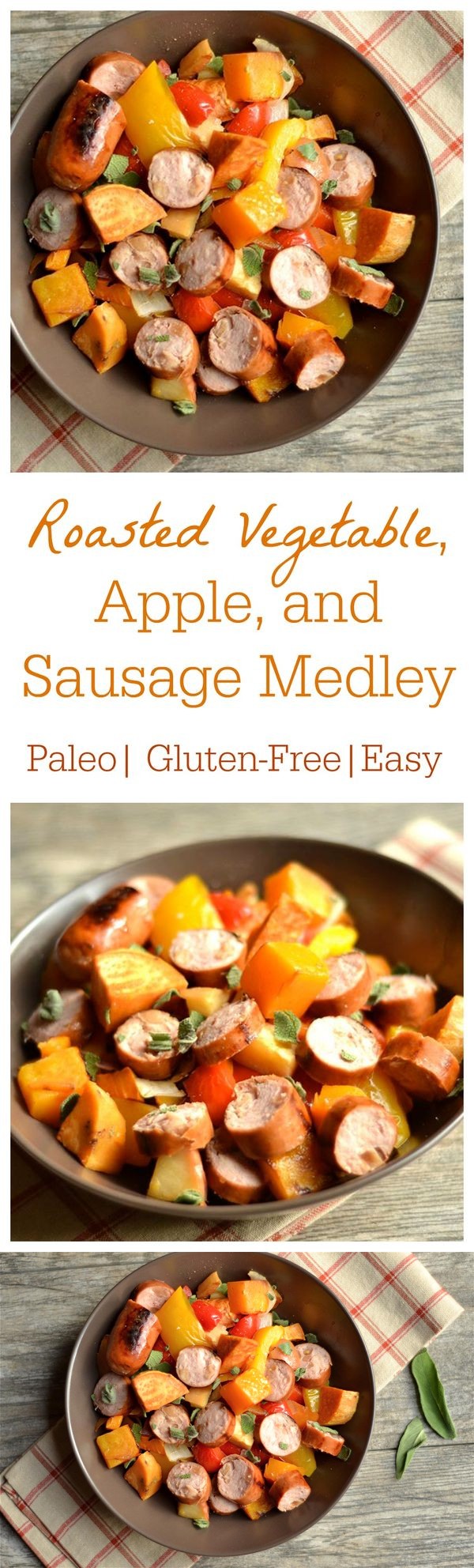 Roasted Vegetable, Apple, and Sausage Medley