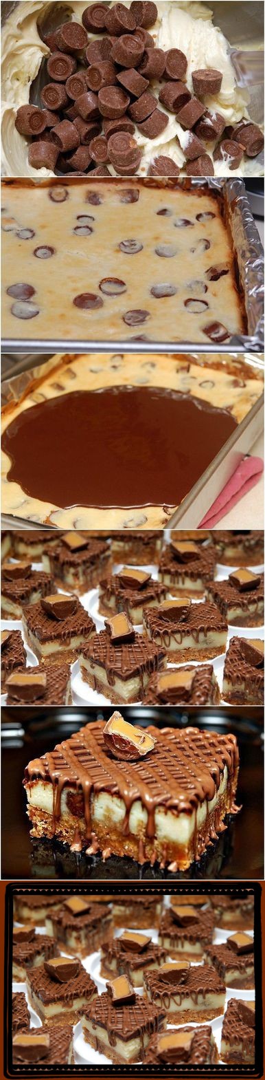 Rolo cheesecake bars....insanely delish