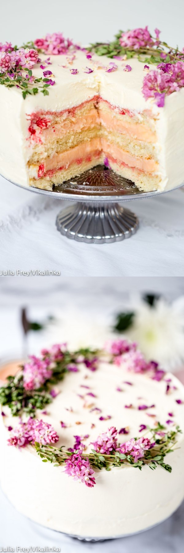 Rose Rhubarb Layer Cake