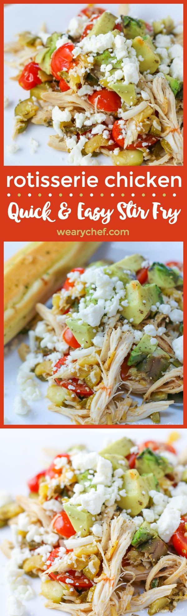 Rotisserie Chicken with Feta Cheese and Vegetables