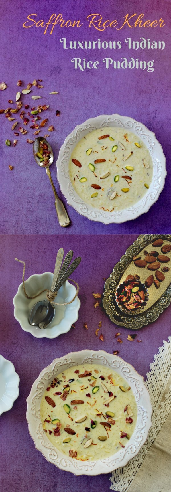 Saffron rice kheer - Indian rice pudding - one pot dessert