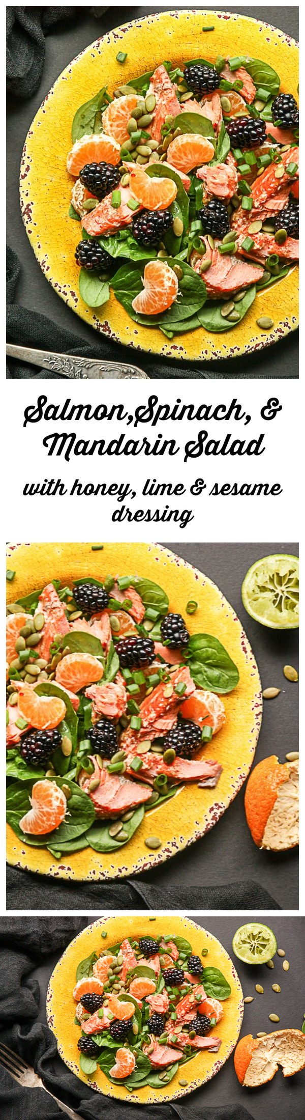 Salmon, Spinach Mandarin Orange Salad