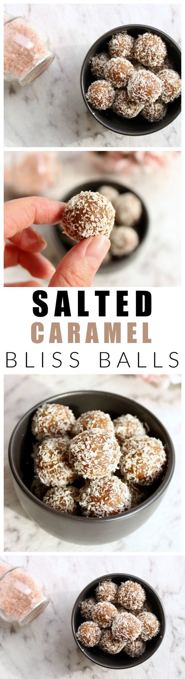 Salted caramel bliss balls | Healthy, refined sugar free