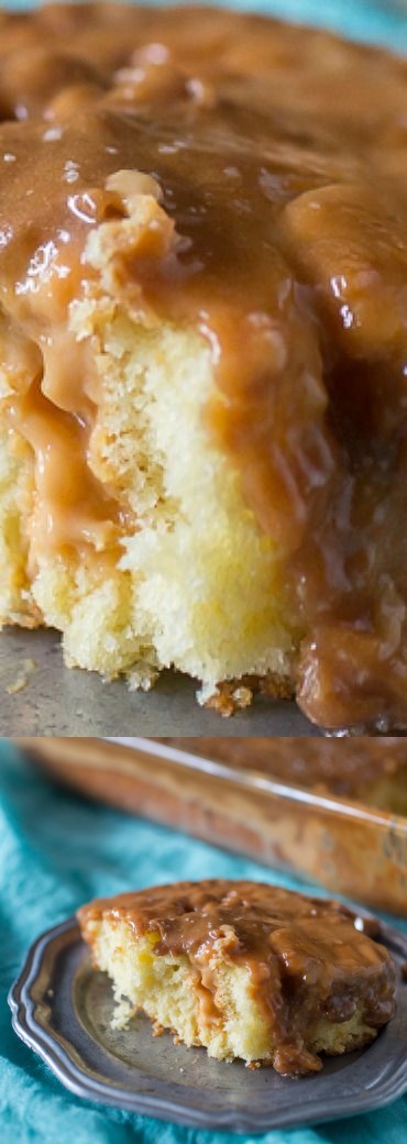 Salted Caramel Butterscotch Poke Cake