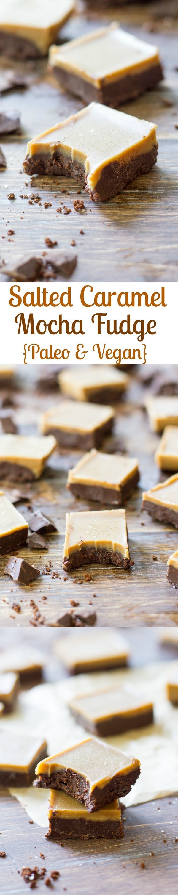 Salted Caramel Mocha Fudge (Paleo & Vegan