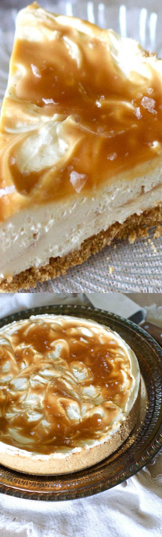 Salted Caramel No-Bake Cheesecake