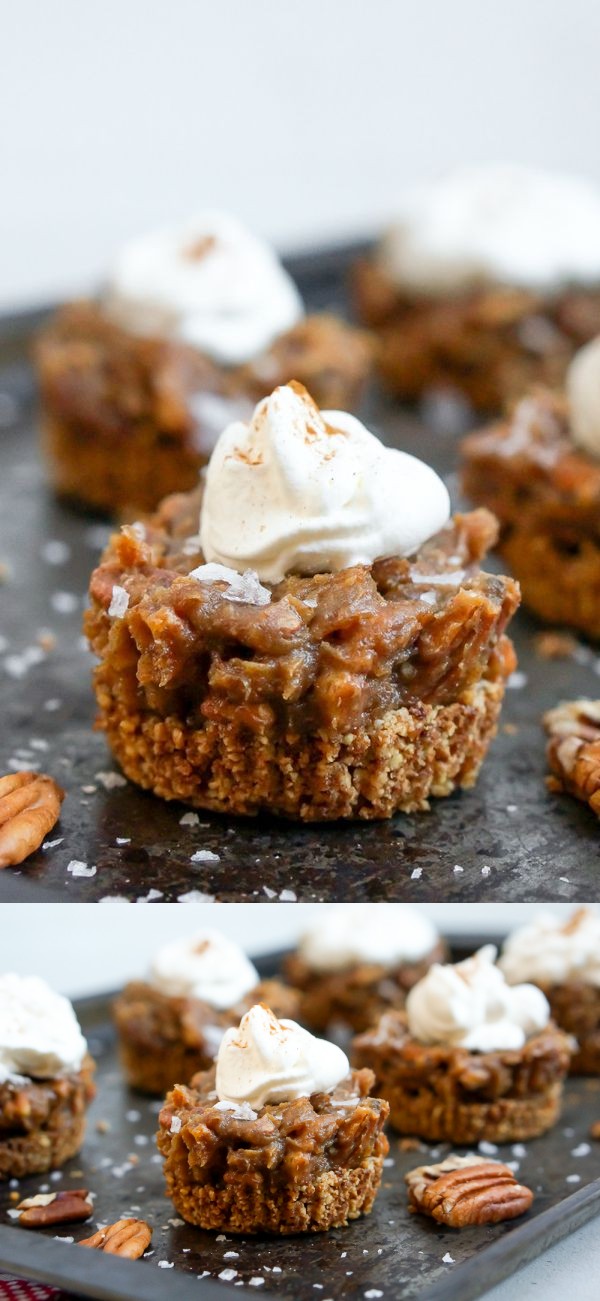 Salted Caramel Pecan Pie Tarts (Gluten Free, Grain Free, Dairy Free, Refined Sugar Free