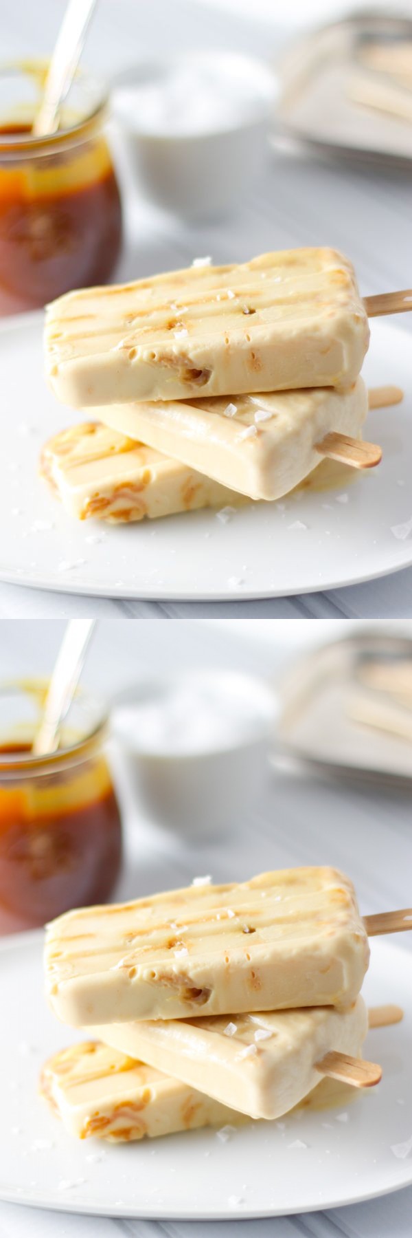 Salted Caramel Yogurt Popsicles