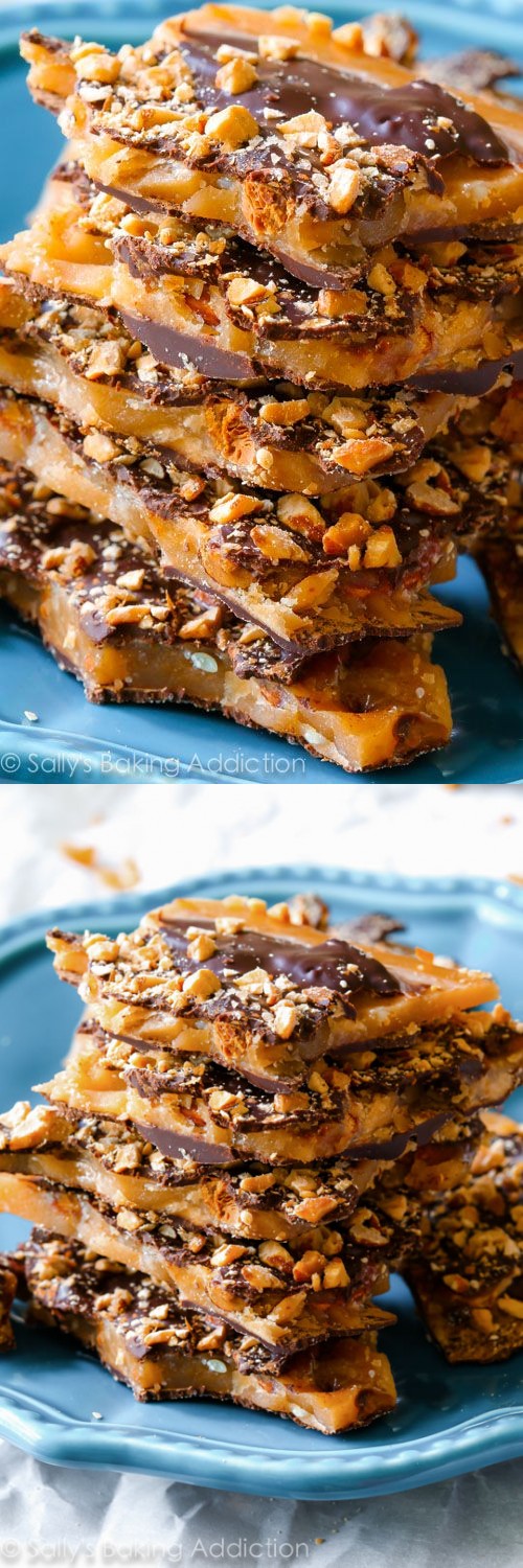 Salted Dark Chocolate Almond Toffee