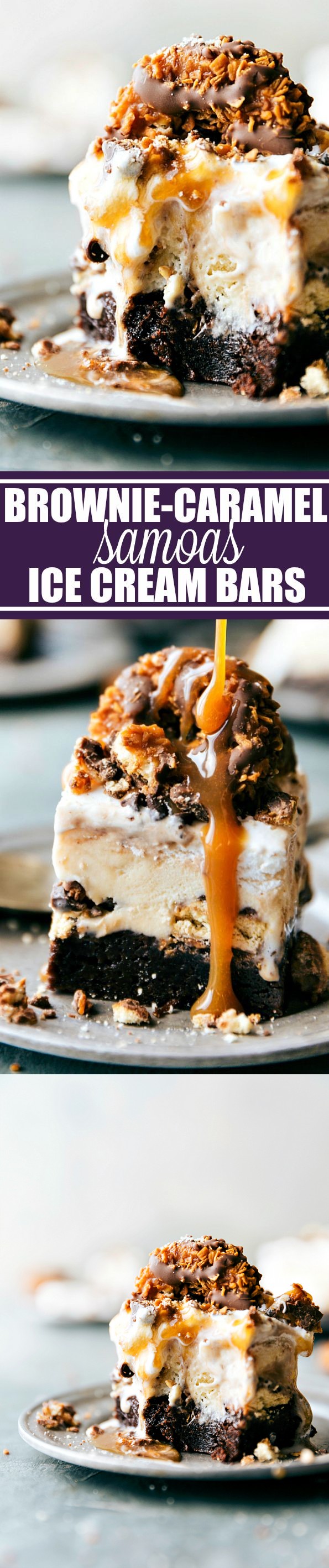 Samoas Brownie-Bottomed Ice Cream Bars