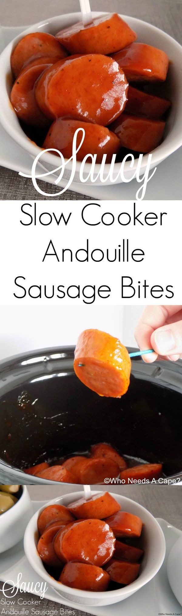 Saucy Slow Cooker Andouille Sausage Bites