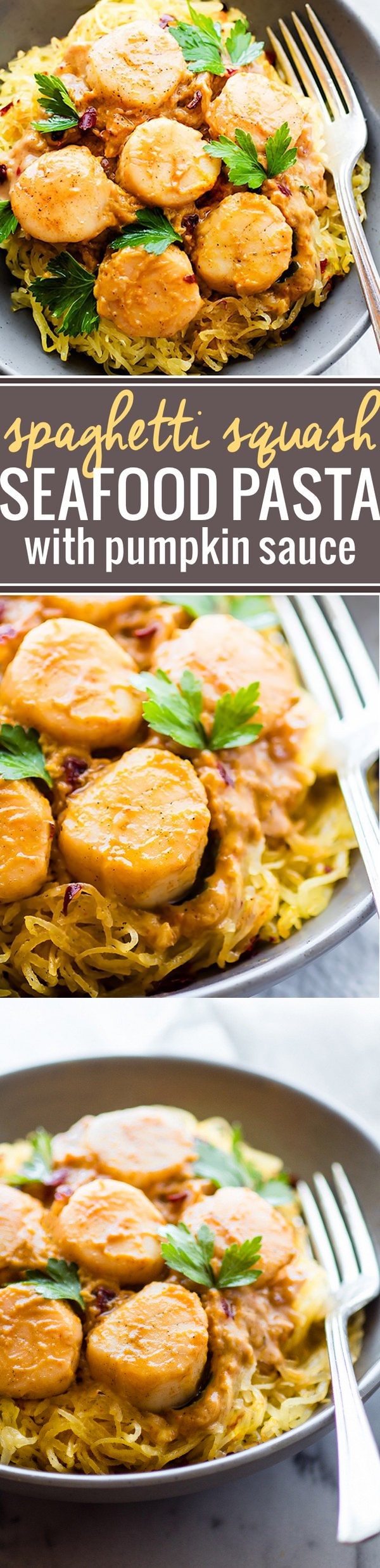 Seafood Pumpkin Spaghetti Squash Pasta (Paleo