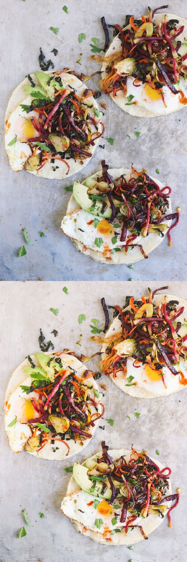 Shredded Harvest Hash Breakfast Tacos