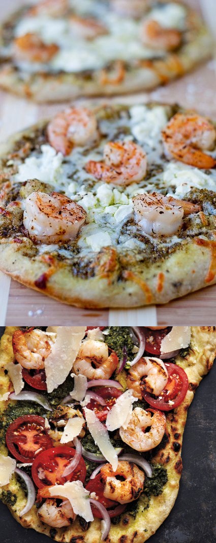 Shrimp and Pesto Pizza