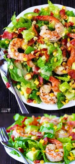 Shrimp, Avocado & Roasted Corn Salad