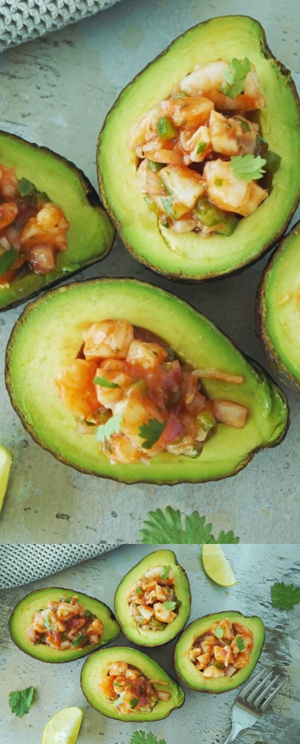 Shrimp Cocktail in Avocado Bowls