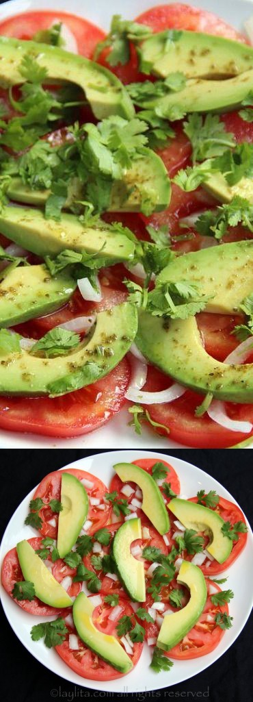 Simple avocado and tomato salad