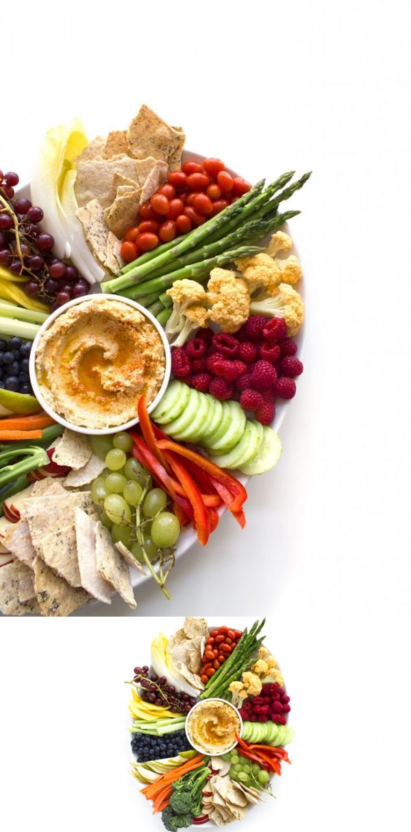 Simple Crudités Platter & Hummus Dip