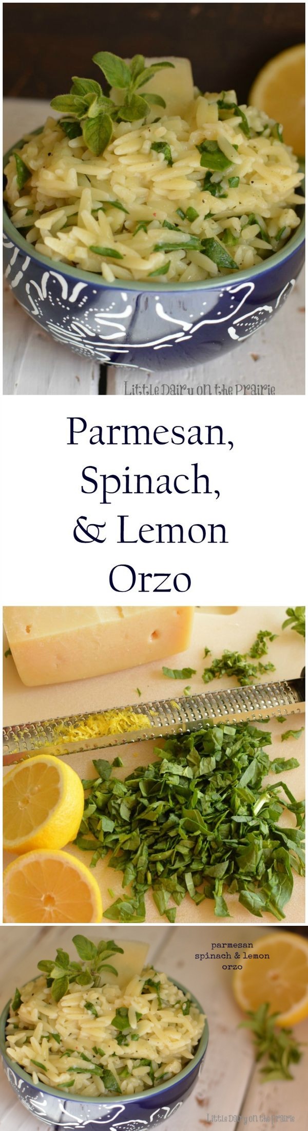 Simple parmesan, spinach, and lemon orzo