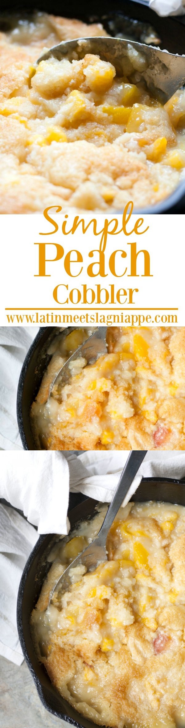 Simple Peach Cobbler #SundaySupper