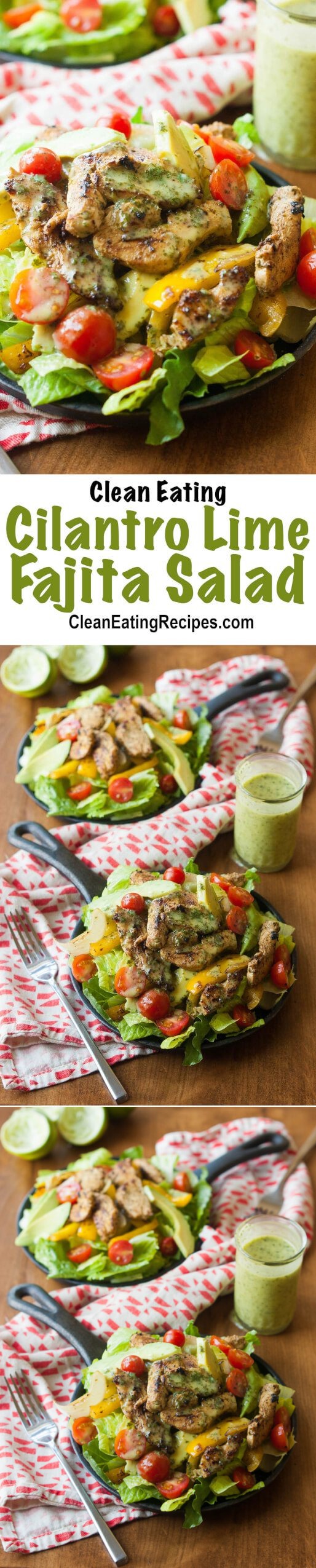 Sizzling Cilantro Lime Clean Eating Fajita Salad