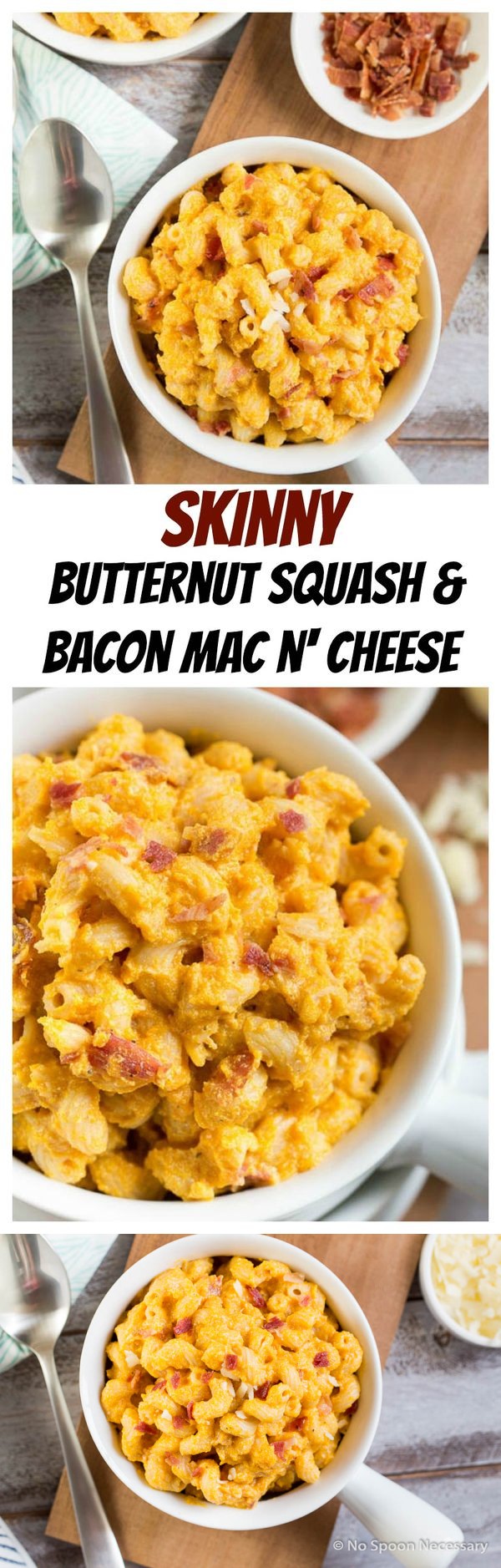 Skinny Butternut Squash & Bacon Mac n' Cheese