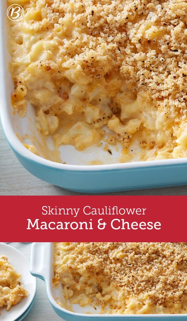 Skinny Cauliflower Macaroni and Cheese