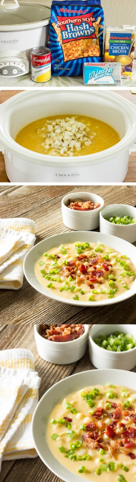 Skinny Crock Pot Loaded Potato Soup