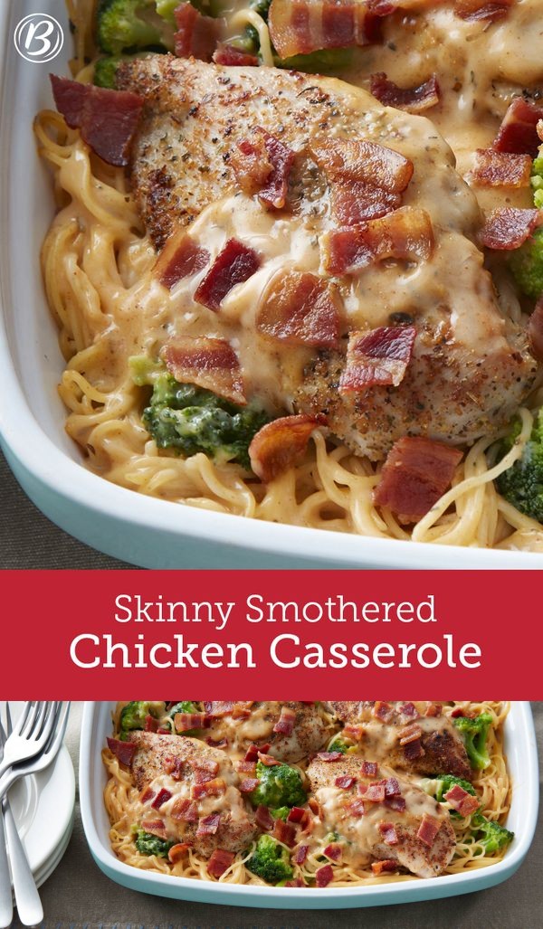 Skinny Smothered Chicken Casserole