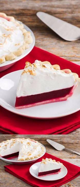 Sky High Cranberry Meringue Pie