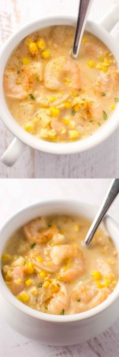 Slow Cooker Cajun Corn and Shrimp Chowder