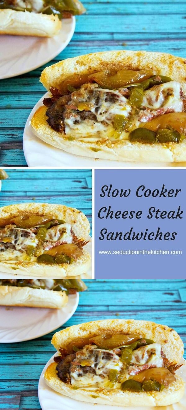 Slow Cooker Cheese Steak Sandwiches