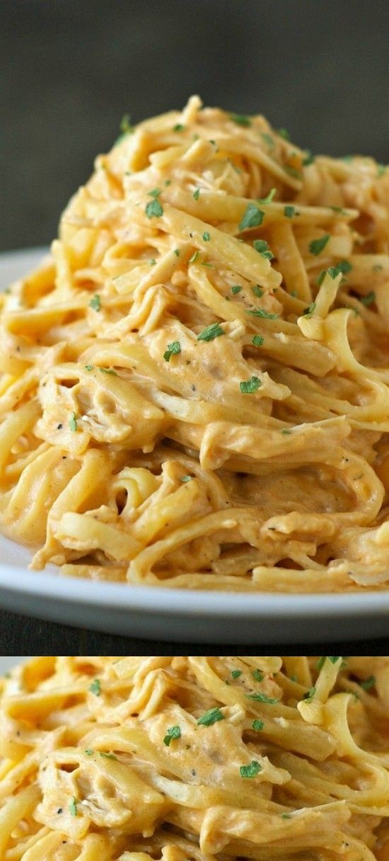 Slow Cooker Cheesy Buffalo Chicken Pasta