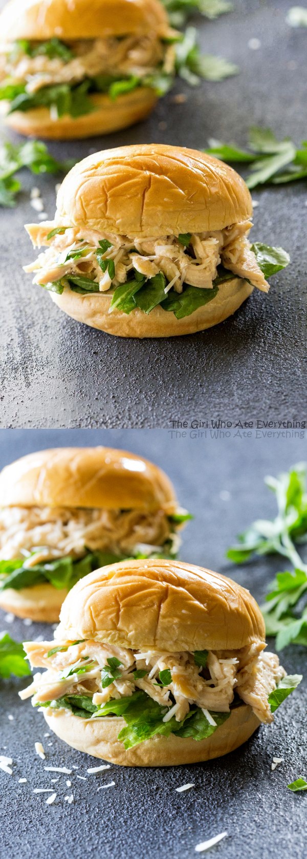 Slow Cooker Chicken Caesar Sandwiches