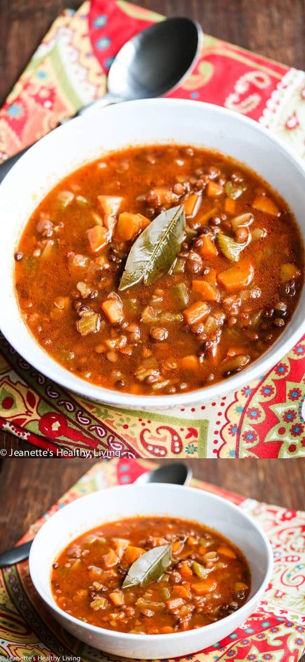 Slow Cooker Greek Lentil Soup (Fakies