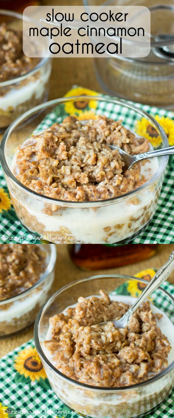 Slow Cooker Maple Cinnamon Oatmeal